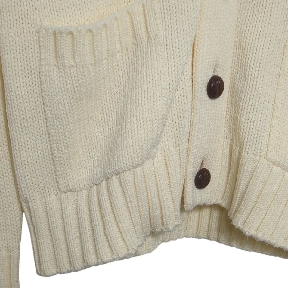 Vintage Herman Phillips Ivory Shawl Collar‎ Cardigan Sweater Preppy Heritage Med